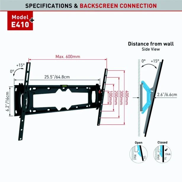 Barkan Nosilec za televizor E410+ do 100 kg - slika 2
